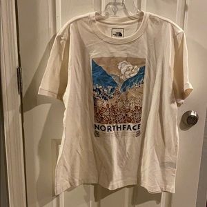 Ladies graphic north face T-shirt cream color